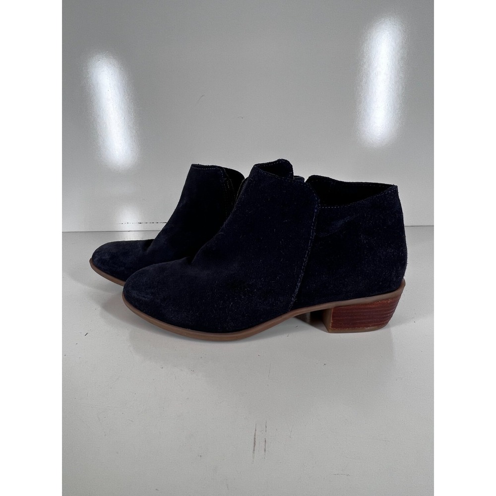 Diba True Blue Suede Pull On Ankle Block Heeled Boots Womens SZ 6.5 M USA